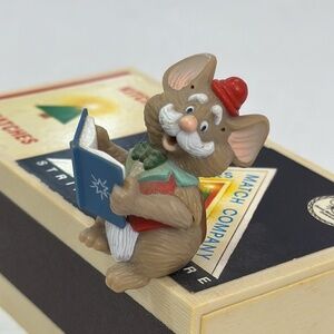 Vtg 1984 Hallmark Matchbook Mice Christmas Decoration Music Box